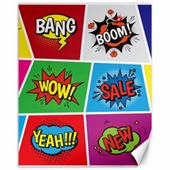 Pop Art Comic Vector Speech Cartoon Bubbles Popart Style With Humor Text Boom Bang Bubbling Expressi Canvas 11  X 14  by Amaryn4rt