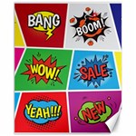 Pop Art Comic Vector Speech Cartoon Bubbles Popart Style With Humor Text Boom Bang Bubbling Expressi Canvas 11  x 14  10.95 x13.48  Canvas - 1