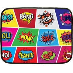 Pop Art Comic Vector Speech Cartoon Bubbles Popart Style With Humor Text Boom Bang Bubbling Expressi Fleece Blanket (mini) by Amaryn4rt