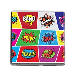 Pop Art Comic Vector Speech Cartoon Bubbles Popart Style With Humor Text Boom Bang Bubbling Expressi Memory Card Reader (square 5 Slot) by Amaryn4rt