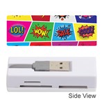 Pop Art Comic Vector Speech Cartoon Bubbles Popart Style With Humor Text Boom Bang Bubbling Expressi Memory Card Reader (Stick) Front