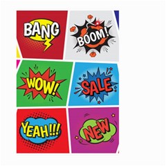 Pop Art Comic Vector Speech Cartoon Bubbles Popart Style With Humor Text Boom Bang Bubbling Expressi Large Garden Flag (two Sides) by Amaryn4rt