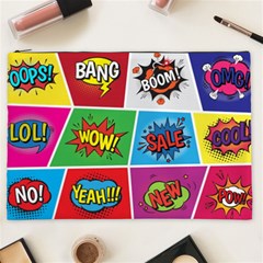 Pop Art Comic Vector Speech Cartoon Bubbles Popart Style With Humor Text Boom Bang Bubbling Expressi Cosmetic Bag (xxl) by Amaryn4rt