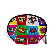 Pop Art Comic Vector Speech Cartoon Bubbles Popart Style With Humor Text Boom Bang Bubbling Expressi Accessory Pouch (small) by Amaryn4rt