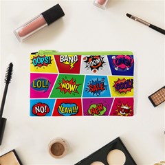 Pop Art Comic Vector Speech Cartoon Bubbles Popart Style With Humor Text Boom Bang Bubbling Expressi Cosmetic Bag (xs) by Amaryn4rt