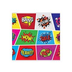 Pop Art Comic Vector Speech Cartoon Bubbles Popart Style With Humor Text Boom Bang Bubbling Expressi Satin Bandana Scarf 22  X 22  by Amaryn4rt