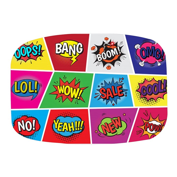 Pop Art Comic Vector Speech Cartoon Bubbles Popart Style With Humor Text Boom Bang Bubbling Expressi Mini Square Pill Box