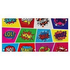 Pop Art Comic Vector Speech Cartoon Bubbles Popart Style With Humor Text Boom Bang Bubbling Expressi Banner And Sign 4  X 2  by Amaryn4rt