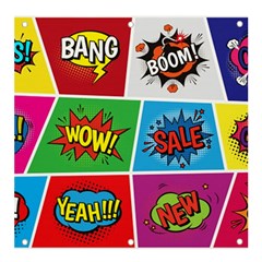 Pop Art Comic Vector Speech Cartoon Bubbles Popart Style With Humor Text Boom Bang Bubbling Expressi Banner And Sign 4  X 4  by Amaryn4rt