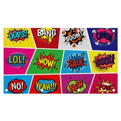 Pop Art Comic Vector Speech Cartoon Bubbles Popart Style With Humor Text Boom Bang Bubbling Expressi Banner And Sign 7  X 4  by Amaryn4rt