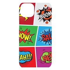 Pop Art Comic Vector Speech Cartoon Bubbles Popart Style With Humor Text Boom Bang Bubbling Expressi Iphone 14 Plus Black Uv Print Case by Amaryn4rt