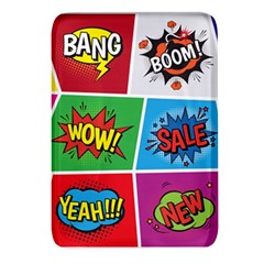 Pop Art Comic Vector Speech Cartoon Bubbles Popart Style With Humor Text Boom Bang Bubbling Expressi Rectangular Glass Fridge Magnet (4 Pack) by Amaryn4rt