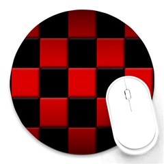 Black And Red Backgrounds- Round Mousepad by Amaryn4rt