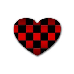 Black And Red Backgrounds- Rubber Coaster (heart) by Amaryn4rt