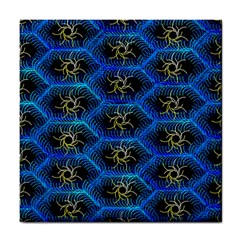 Blue Bee Hive Pattern- Tile Coaster by Amaryn4rt