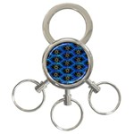 Blue Bee Hive Pattern- 3-Ring Key Chain Front