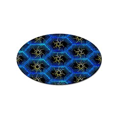 Blue Bee Hive Pattern- Sticker Oval (10 Pack) by Amaryn4rt