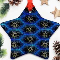 Blue Bee Hive Pattern- Star Ornament (two Sides) by Amaryn4rt