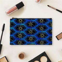 Blue Bee Hive Pattern- Cosmetic Bag (medium) by Amaryn4rt