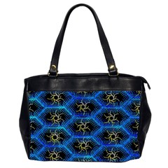 Blue Bee Hive Pattern- Oversize Office Handbag (2 Sides) by Amaryn4rt