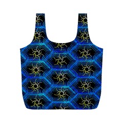 Blue Bee Hive Pattern- Full Print Recycle Bag (m) by Amaryn4rt