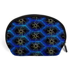 Blue Bee Hive Pattern- Accessory Pouch (large) by Amaryn4rt