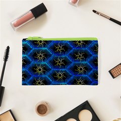 Blue Bee Hive Pattern- Cosmetic Bag (xs) by Amaryn4rt