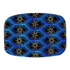 Blue Bee Hive Pattern- Mini Square Pill Box by Amaryn4rt