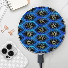 Blue Bee Hive Pattern- Wireless Fast Charger(white) by Amaryn4rt