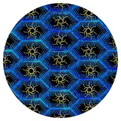 Blue Bee Hive Pattern- Round Trivet by Amaryn4rt