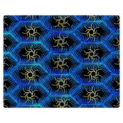 Blue Bee Hive Pattern- Premium Plush Fleece Blanket (medium) by Amaryn4rt