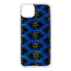 Blue Bee Hive Pattern- Iphone 14 Plus Tpu Uv Print Case by Amaryn4rt