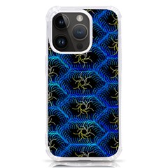 Blue Bee Hive Pattern- Iphone 14 Pro Tpu Uv Print Case by Amaryn4rt