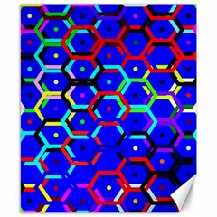 Blue Bee Hive Pattern Canvas 8  X 10  by Amaryn4rt