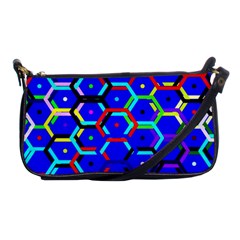 Blue Bee Hive Pattern Shoulder Clutch Bag by Amaryn4rt