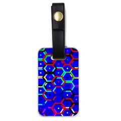 Blue Bee Hive Pattern Luggage Tag (one Side) by Amaryn4rt