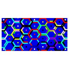 Blue Bee Hive Pattern Banner And Sign 4  X 2  by Amaryn4rt