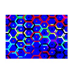 Blue Bee Hive Pattern Crystal Sticker (a4) by Amaryn4rt