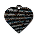 Close Up Code Coding Computer Dog Tag Heart (One Side) Front