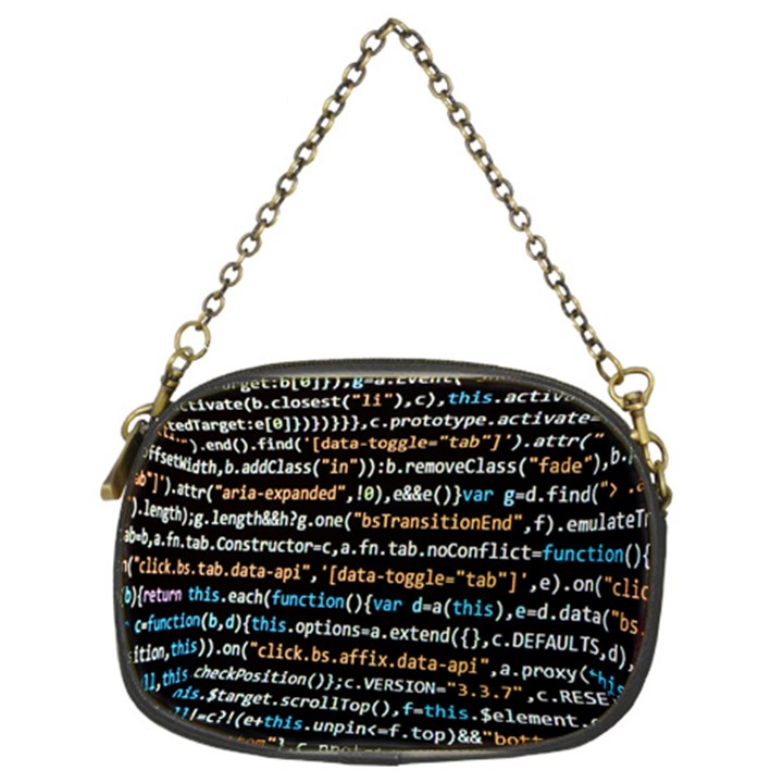 Close Up Code Coding Computer Chain Purse (Two Sides)