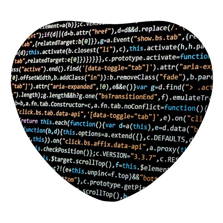 Close Up Code Coding Computer Heart Glass Fridge Magnet (4 pack)