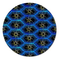 Blue Bee Hive Magnet 5  (round) by Amaryn4rt