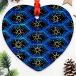 Blue Bee Hive Heart Ornament (Two Sides) Back