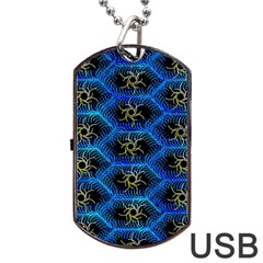 Blue Bee Hive Dog Tag Usb Flash (one Side) by Amaryn4rt