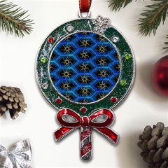 Blue Bee Hive Metal X mas Lollipop With Crystal Ornament by Amaryn4rt