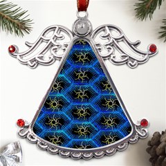 Blue Bee Hive Metal Angel With Crystal Ornament by Amaryn4rt