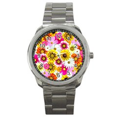 Flowers Blossom Bloom Nature Plant Sport Metal Watch by Amaryn4rt