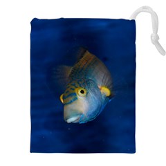 Fish Blue Animal Water Nature Drawstring Pouch (4xl) by Amaryn4rt