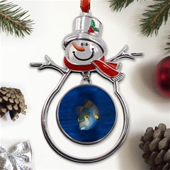 Fish Blue Animal Water Nature Metal Snowman Ornament by Amaryn4rt