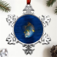 Fish Blue Animal Water Nature Metal Small Snowflake Ornament by Amaryn4rt